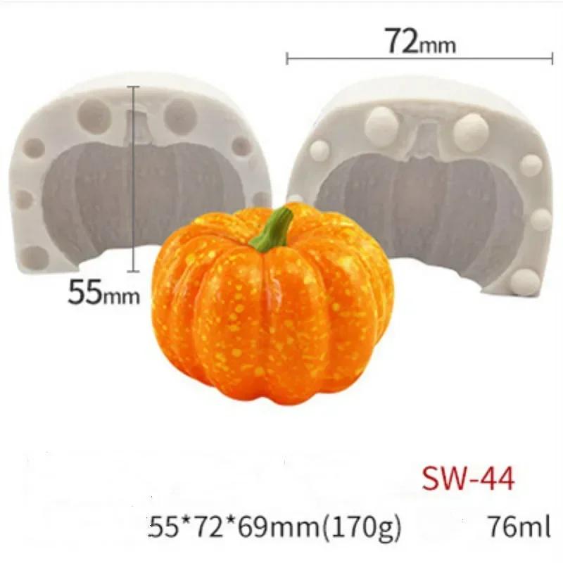 New DIY Festival Pumpkin Shaped Candle Mold Handmade Soap Mold Halloween Gypsum Silicone Decorative Kitchen Baking Candy Mold