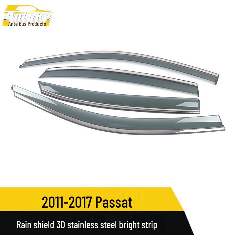3D Stainless Steel Rain Guards & Sun Visor Trim for 11-17 Passat