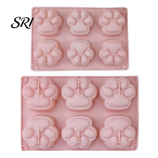 Baking Mold For Desserts Cat Paw Silicone Food-Grade Chocolate Mousse Cake Easy-Release Handmade Soap Reusable for DIY Dessert Decompression