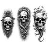 3pcs Temporary Tattoo Realistic Temporary Tattoos Skull Tattoo Abstract Artistic Design Flower Tattoo For Thighs Arms Women