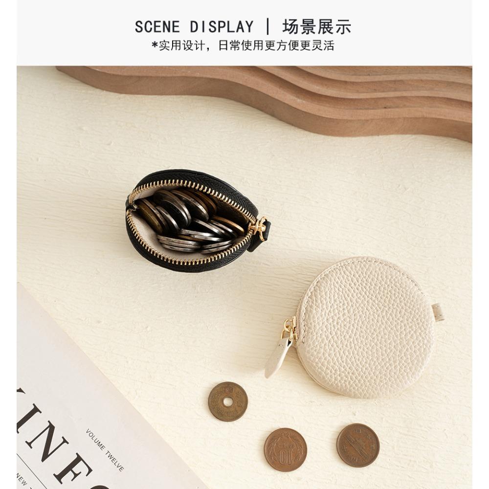 New first-layer cowhide change bag, large-capacity portable jewelry bag, zipper, Japanese coin bag, genuine leather.