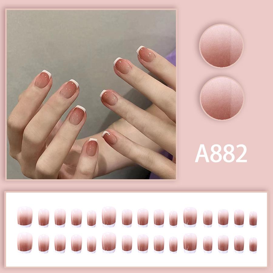 

French Blush Solid Color Nail Stickers (30 Pcs) - Versatile & Whitening for Autumn/Winter