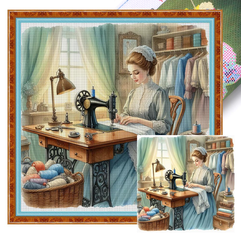 Full Embroidery Eco-cotton Thread 11CT Printed Sewing Woman Cross Stitch Kit Art