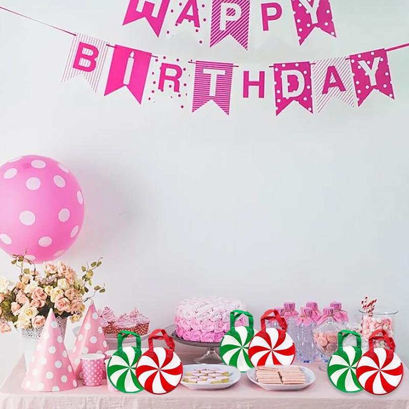 1/10PC Candy Cane-Shaped Birthdays Green & Red Striped Design Weddings Gift Bag Candy Cane Decorations 2 Colors