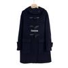 Cappotto da Donna E-Family in Misto Lana con Cappuccio e Chiusura a Laccio, Stile Preppy, Lunghezza Media