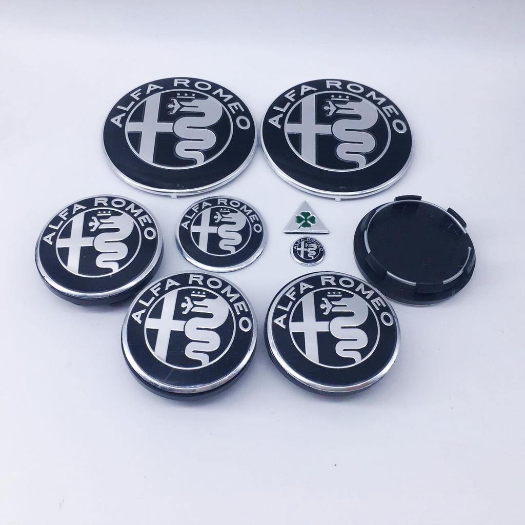 FPEV2 1 rinkinys 9 vnt. 50 mm ratlankio centrinis dangtelis Alfa Romeo 147 166 74 mm variklio dangčiui, bagažinei 40 mm vairo emblema Brera Spider Giulietta