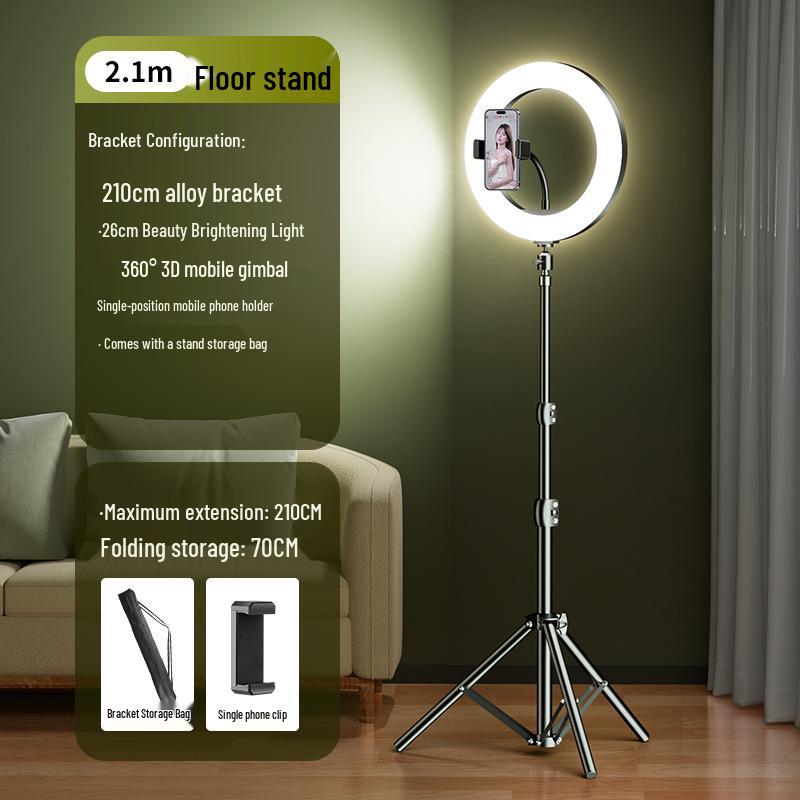 2025 Mobile Phone Live Streaming Stand with Fill Light - Complete Douyin Shooting & Selfie Beauty Desktop Kit