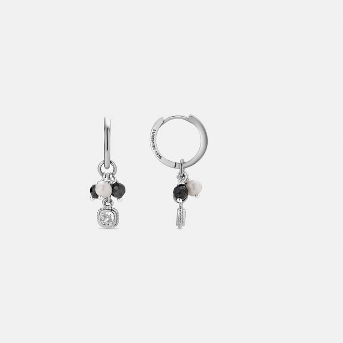 Luxenter Boucles d'oreilles en argent 925 et perles plaquées finition en rhodié - Apses