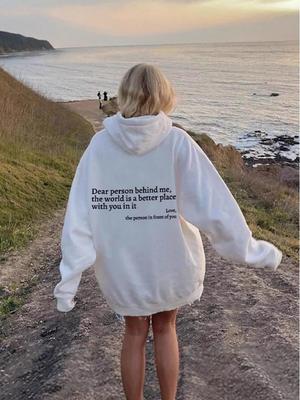 Women's Oversized Fleece-Lined Hoodie with Slogan and Kangaroo Pocket