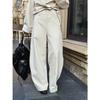 Louvre Spring Parisian Old Money High-Waist Scimitar Trousers: Women's Loose, Crisp, Slim Fit Commuter Style