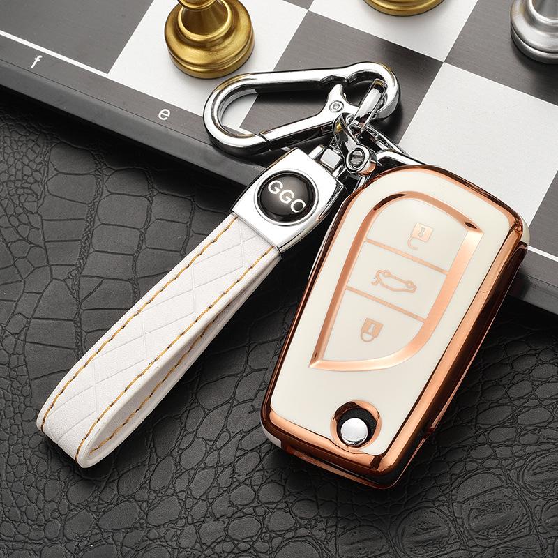 Toyota Key Case for RAV4, Camry, Levin, Corolla, Highlander, Crown - High-End Shell and Buckle