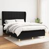 Exclusive House - Slatted Bed Base with Mattress Black 140x190 Cm Fabric