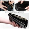 [Rename] Genuine Leather L-Zip Long Wallet, Easy to Use, Large Capacity, Cute, Thin, Dark Gray