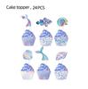 Mermaid Theme Party Supplies: Colorful Fish Scale Napkins, Plates, Cups, Flags, and Swirl Decorations