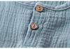 Kids' Cotton Linen Long Sleeve Set - Unisex Gauze Joggers, Loose Two-Piece for Spring/Summer