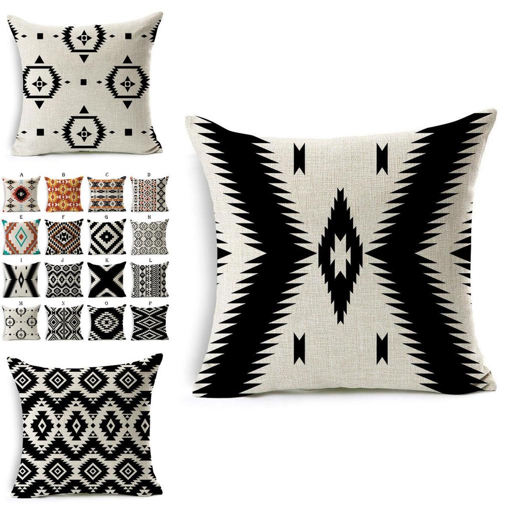 Super Soft Ethnic Throw Pillow Cover With Geometric Pattern For Stylish Home Decor