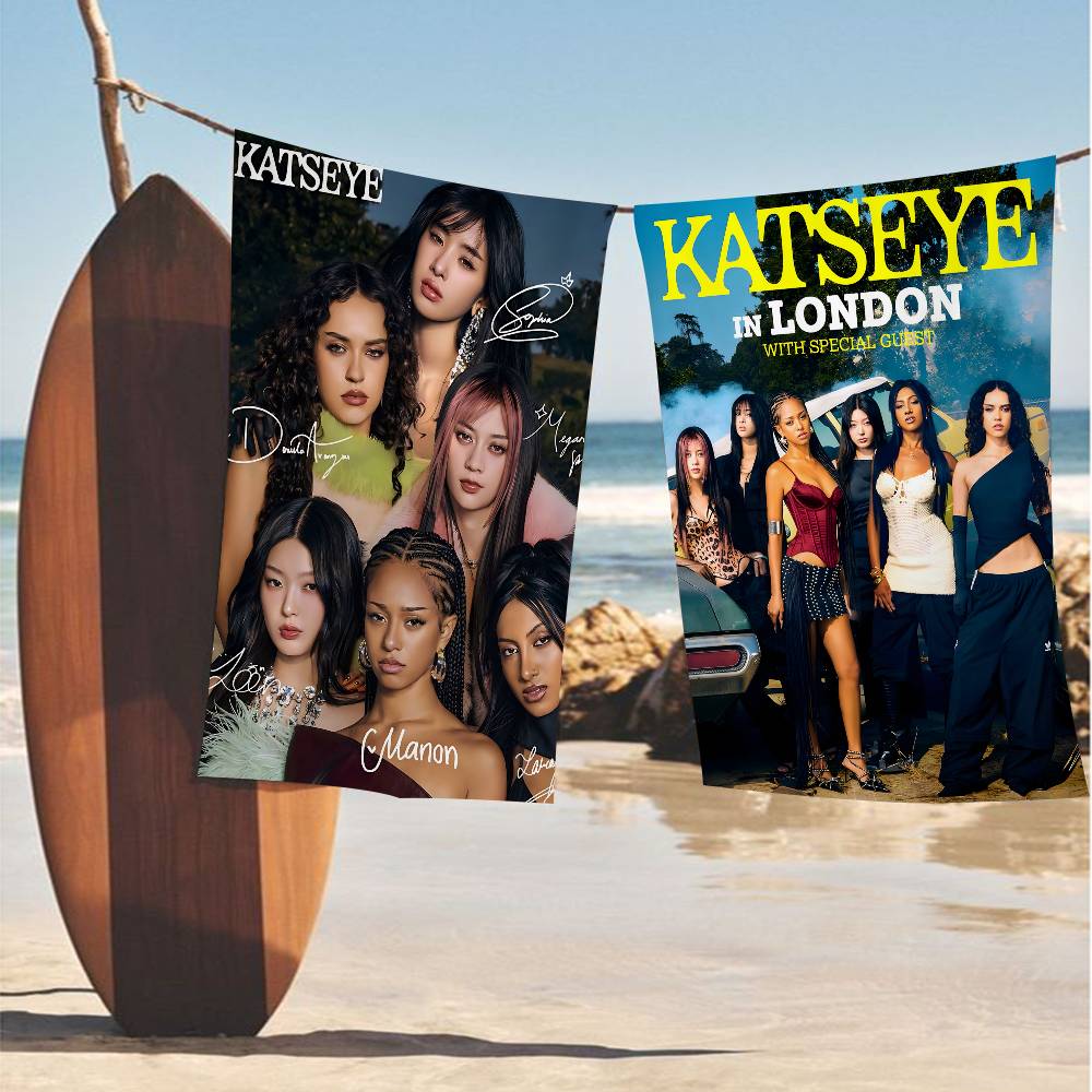 Group K-Katseye K-Pop Microfiber Blanket Quick Drying Beach Towels Oversized Printing Super Absorbent Pool Towel Blanket