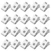 20Pcs Stainless Steel Shelf Support Clips Heavy Duty Anti-Slip Glass Wooden Shelf Brackets for Kitchen Bathroom Office DIY