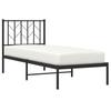 Vidaxl Metal Bed Frame with Headboard, Black, 75X190 Cm