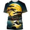 New Summer Y2k Tshirt Art T Shirt Korean Popular Clothes Top 3D Print Graphic Tee Shirt Scenery Short Sleeve Tee Men Clothing