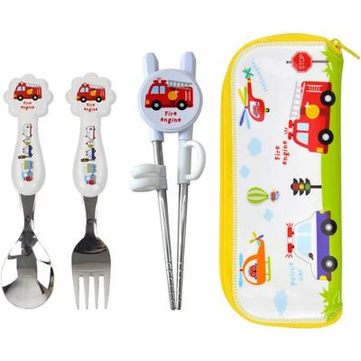Vroom Vroom Correction Chopsticks for Infants Level 1+Spoon+Fork+Multi-Case Set, White, Spoon+Fork+Chopsticks+Case, Korean Popular Tableware