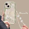 Wave Case For Iphone 15 16 Pro Max 11 12 13 14 Pro Max 16 Plus 7 8 XR X 13 Mini Cover With Wrist Strap Lanyard Rainbow Butterfly