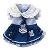 Spring and Summer Pet College Style Cartoon Uniform Dress for Small Dogs - Lightweight Doggy Clothing