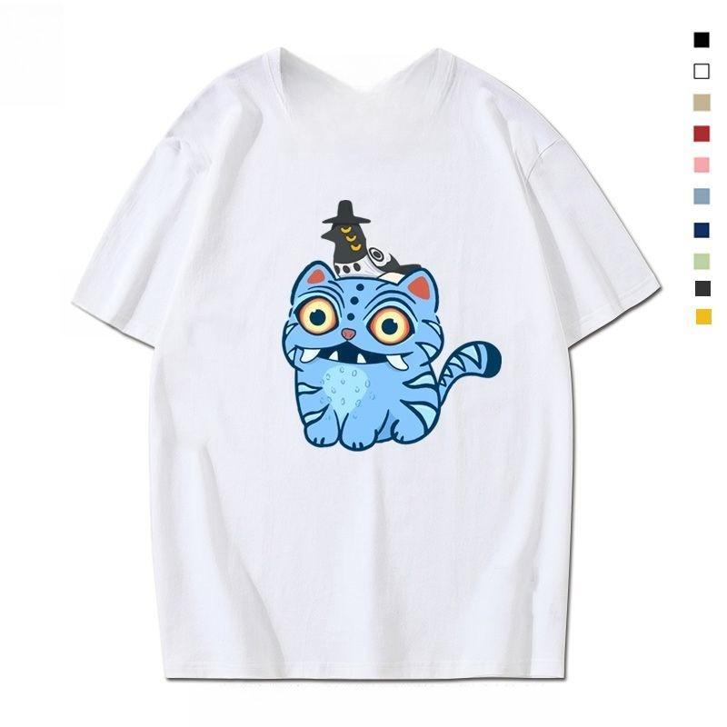 Hot Kpop Demon Hunters T Shirt Short Sleeve T-shirt Cute Kpop Demon Hunters Tiger Harajuku Tshirt Men T Shirt Women's T-shirt