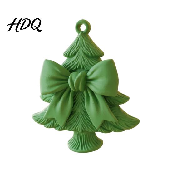 Lightweight Plastic Tree Accessories 3D Printed Christmas Ornament with Bow Design Decorative Xmas Reusable Festive