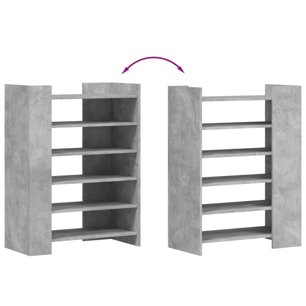 Shoe Cabinet Concrete Grey 74.5 X 37.5 X 100 Cm Particleboard