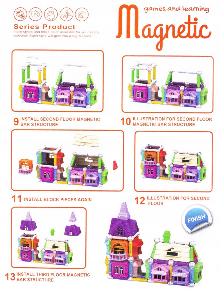 Magnetic Blocks Small Castle 60 pcs