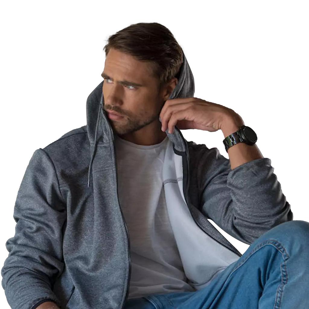 Clique Mens Ottawa Melange Full Zip Hoodie