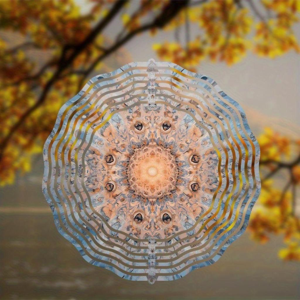 Bohemian Wind Spinner 10 Inch Metal Hanging Decor for Garden Balcony Outdoor 360 Degree Swivel Hook All Season Gift Idea