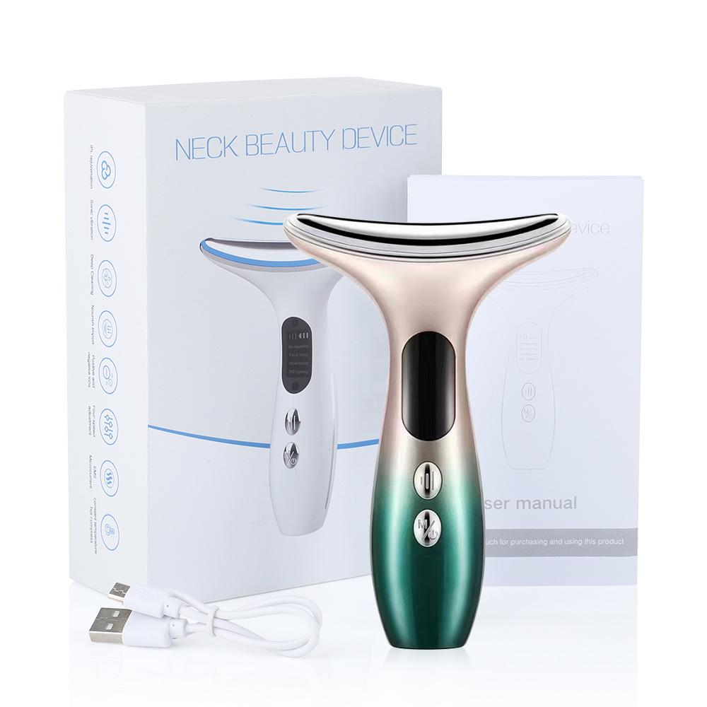 

EMS Neck and Facial Massager: Anti-Wrinkle, Light Therapy, Skin Rejuvenation Beauty Device.