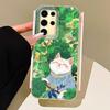Korean Cute White Cat Vortex Pattern Girls Phone Case for Samsung Galaxy S25 Edge S24 S23 S22 S21 S20 FE Plus Ultra Bags Cover