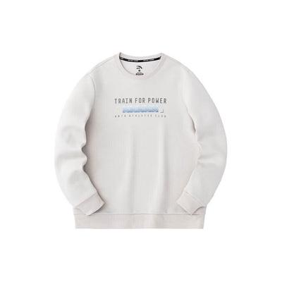 Anta Training Series Letter Round Neck Stretch Comfortable Knitted Sports Sweatshirt Men Sweatshirt Chalk-White 152417706-1