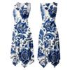 Women's Casual Sleeveless Floral Midi Dress, Round Neck Irregular Hem Summer Dress