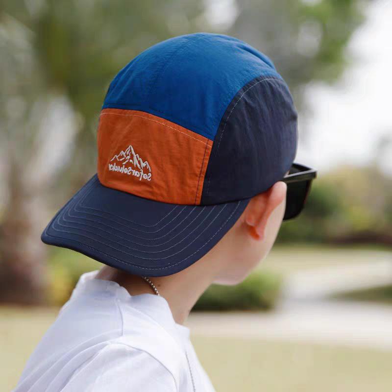 Color Matching Cap New Spring and Summer Embroidery Slightly Curved Baseball Cap Outdoor Hiking Sun Protection Quick Drying Men and Women
