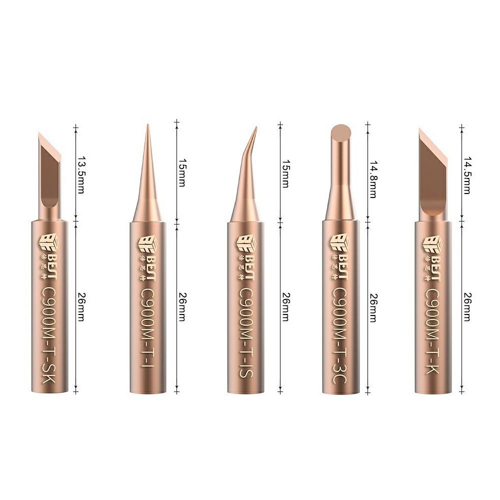 5Pcs Oxygen-free Copper Lead-free Solder Non-stick Tin Tip Soldering Iron Tips Welding Nozzle DIY Tools Set for Horns Plastic