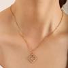 Elegant Four-Leaf Clover Pendant Necklace - Women's Versatile Metal Clavicle Chain Jewelry