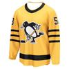 Maglia da Hockey #58 - Design a Strisce Giallo/Nero Abbigliamento a Maniche Lunghe per Tifosi e Collezionisti Stampa 3D Maglietta con Scollo a V