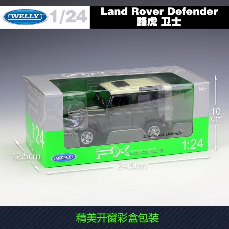 Welly 1:24 Land Rover Defender ArmyGreen alloy car model Diecasts & Toy Vehicles Collect gifts Non-remote control type transport