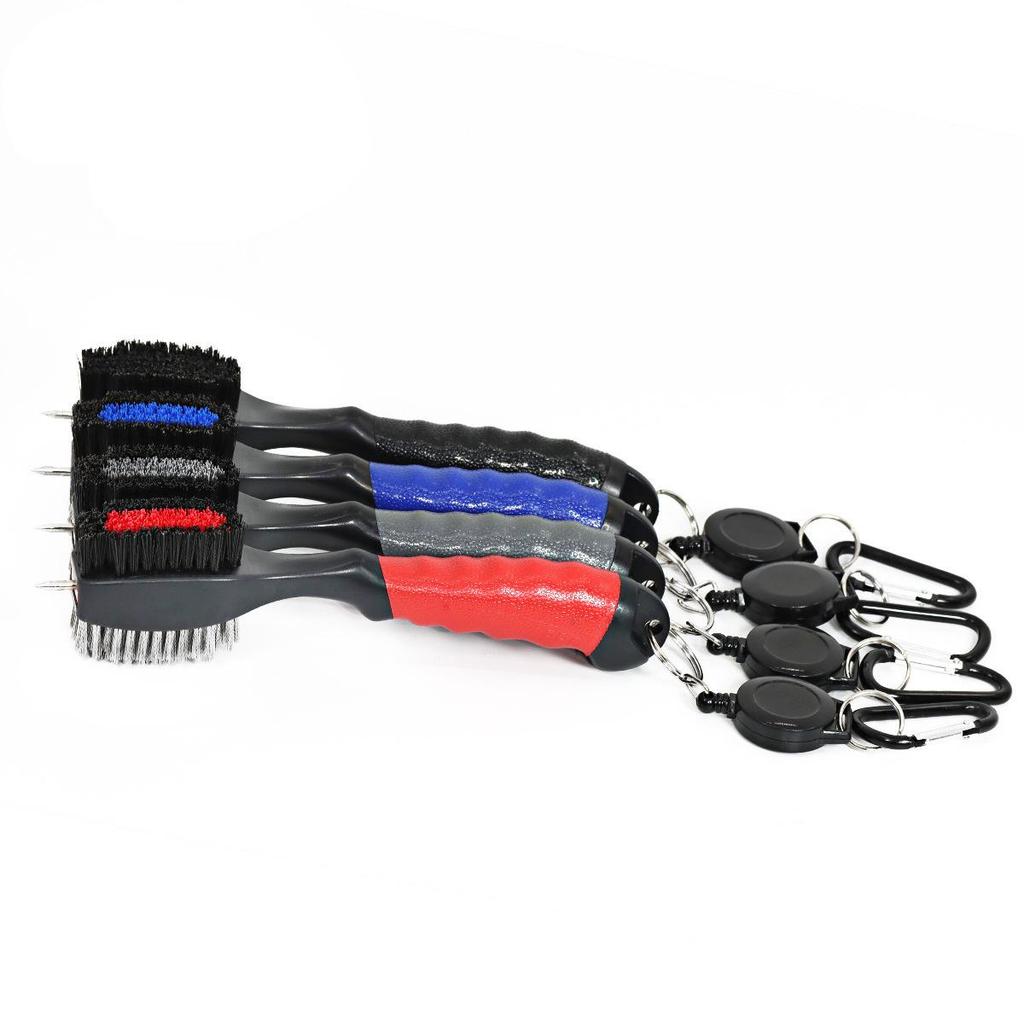 Extra Large Stainless Steel Golf Groove Cleaning Brush with Soft Rubber Handle