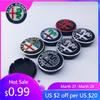 Para Alfa Romeo 4 Piezas 56mm Tapacubos Negro para Alfa Romeo GTAM Giulietta GT Mito Brera Giulia- Cubierta de Tapacubos con Logo de Rueda de Coche Modi