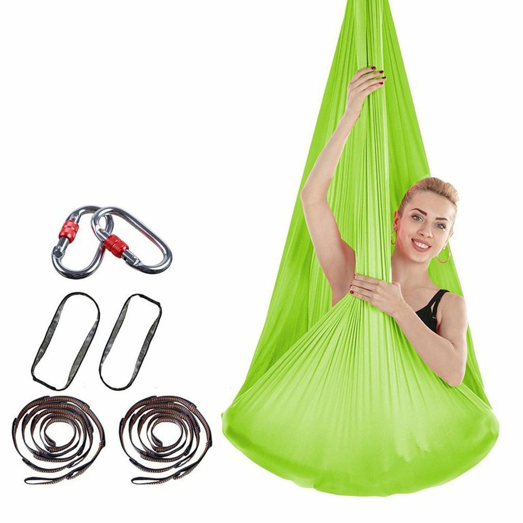Balançoire Sensorielle En Tissu Hamac – Intérieur/extérieur, 280x150 Cm, Charge Max 200 Kg, Vert Foncé