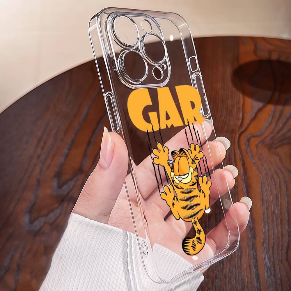 

G-GARF-IELDS Transparent Phone Case For IPhone 17 16 15 13 12 11 14 Pro Max Mini Plus Silicone Bumper iPhone 14 plus
