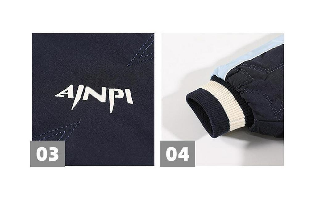 Gepolsterte doppellagige Baumwoll-Baseballjacke für Jungen - Herbst/Winter 2025, Verdickt für mittelgroße bis große Kinder