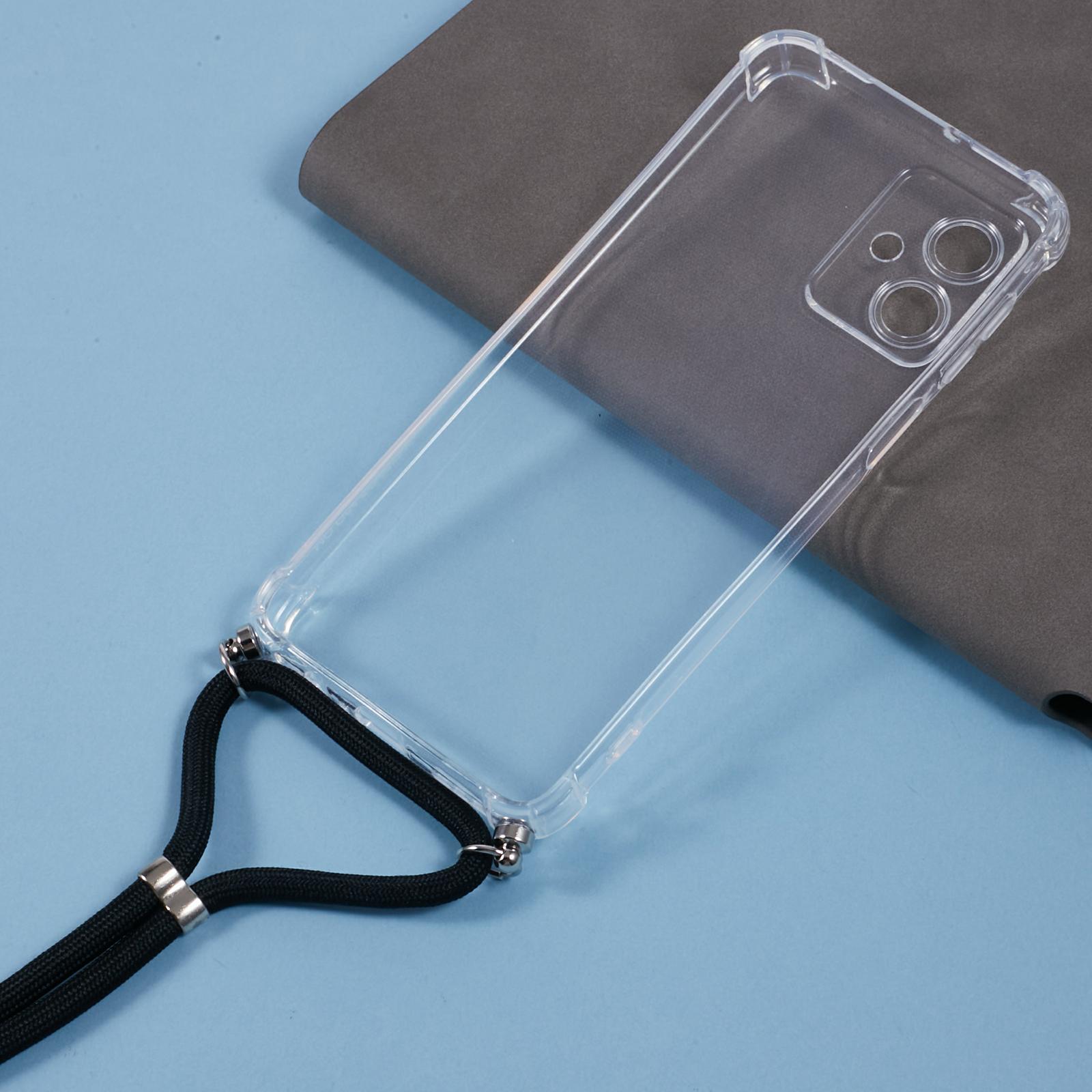 

For Motorola Moto G54 5G Case Reinforced Corner TPU Clear Phone Cover with Lanyard A
