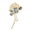 Elegant Zirconia Lotus Brooch: Sophisticated Suit Accessory