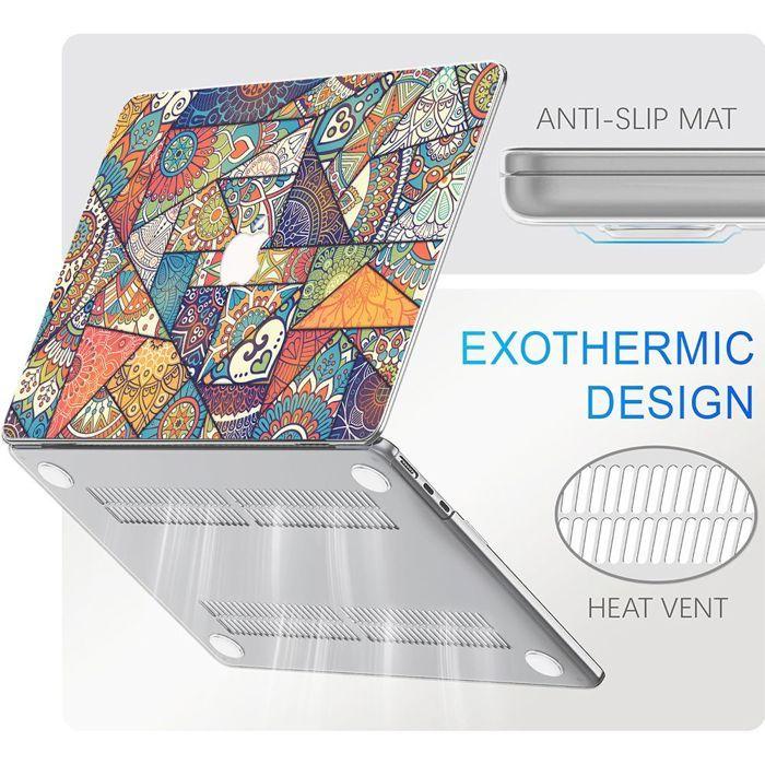 Coque de protection - Booling - pour MacBook Air 15 Pouces - Antidérapante - Motif Vitrail